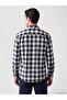 Esvab • Modern & Distinctive Standard Fit Checkered Embroidered Gabardine Men's Shirt - 3
