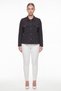 Women's Black Seasonal Classic Shirt Collar Pocket Buttoned Striped Back Stripe Detailed Jacket
