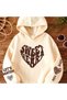 Unisex Beige Oversize Hooded Sweatshirt with Kangaroo Pocket, 3 Thread Raster Hoodie