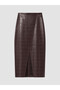 Zippered Leather Look Skirt for Style Enthusiasts from Uzg Store
