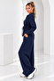 Waist-Cinched Zippered Sweet/Plisse Flowy Pants/Dual-Piece Set - 2