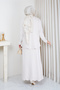 Women's Skirt with Lace Detail Mercerized Knitwear Set - 7