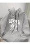 Unisex Gray Oversize Hooded Sweatshirt with Kangaroo Pocket, 3 Thread Raster Hoodie