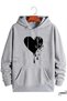 Unisex Gray Oversize Hooded Sweatshirt with Kangaroo Pocket, 3 Thread Raster Hoodie