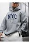 Unisex Gray Kangaroo Pocket Thick Fabric Oversize Hooded Sweatshirt Hoodie