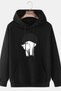 Modexa Unisex Hoody Black Hooded Oversize Sweatshirt Comfortable Fit Cotton with Fleece Inside