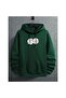 Unisex Green 3 Thread Threaded Oversize Hooded Sweatshirt Basic Comfortable Cut