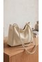 Noya Soft Model Zippered Women's Hand and Shoulder Bag Cream - 2