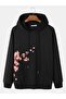 Unisex Black Streetwear Oversize Hooded Casual Cotton Sweatshirt with Pockets