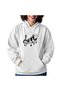 Unisex White Kangaroo Pocket Thick Fabric Oversize Hooded Sweatshirt Hoodie