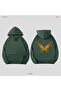 Unisex Green Casual Cut Hooded Sweatshirt with Inner Pockets Warm Hoodie