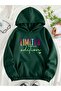 Unisex Green Casual Cut Hooded Sweatshirt with Inner Pockets Warm Hoodie