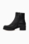Women's Leather Zippered Boots 26K 3381K Black - 2