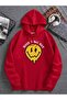 Unisex Red Hooded Oversize Sweatshirt Comfortable Fit Cotton with Fleece Inside