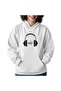 Unisex White Loose Fit Hooded Sweatshirt with Inner Pockets, Warm Hoodie