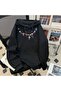 Unisex Black Relaxed Fit Hooded Kangaroo Pocket Thick Sweatshirt