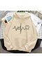 Unisex Beige Low Shoulder Oversize Hooded Casual Sweatshirt with Kangaroo Pocket
