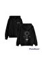 Unisex Black 3 Thread Threaded Oversize Hooded Sweatshirt Basic Comfortable Cut