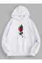 Unisex White Off-Shoulder Oversize Hooded Casual Sweatshirt with Kangaroo Pocket