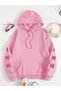Modexa Unisex Hoody Pink Loose Fit Hooded Sweatshirt with Inner Piping Warm Hoodie