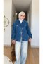 Women's Shirt Collar, Side Pockets, Buttoned, Piece-Embellished Regular Short Denim Jacket - 4