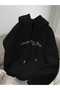 Unisex Black Hooded Oversize Sweatshirt Comfortable Fit Cotton with Fleece Inside