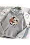 Unisex Gray 3 Thread Threaded Oversize Hooded Sweatshirt Basic Comfortable Cut