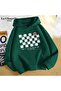 Unisex Green 3 Thread Threaded Oversize Hooded Sweatshirt Basic Comfortable Cut