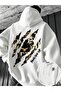 Unisex White Loose Fit Hooded Sweatshirt with Inner Pockets, Warm Hoodie
