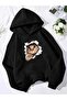Unisex Black Casual Cut Hooded Sweatshirt with Inner Pockets, Warm Hoodie