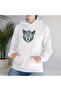Unisex White Hooded Oversize Sweatshirt Comfortable Fit Cotton with Fleece Inside