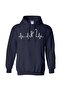 Unisex Navy Blue Kangaroo Pocket Thick Fabric Oversize Hooded Sweatshirt Hoodie
