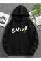 Unisex Black Kangaroo Pocket Thick Fabric Oversize Hooded Sweatshirt Hoodie