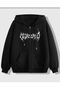 Unisex Black Off-Shoulder Oversize Hooded Casual Sweatshirt with Kangaroo Pocket