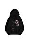 Unisex Black Streetwear Oversize Hooded Casual Cotton Sweatshirt with Pockets