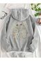 Modexa Unisex Hoody Gray Loose Fit Hooded Sweatshirt with Inner Pockets Warm Hoodie