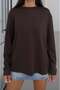 Kahverengi Tinta Crew Neck Slim Sweatshirt - 4