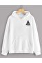 Unisex White Streetwear Oversize Hooded Casual Cotton Sweatshirt with Pockets