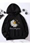Unisex Black Hooded Oversize Sweatshirt Comfortable Fit Cotton with Fleece Inside