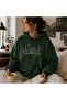 Unisex Green 3 Thread Threaded Oversize Hooded Sweatshirt Basic Comfortable Cut