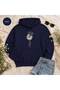 Unisex Navy Blue Hooded Oversize Sweatshirt Comfortable Fit Cotton with Fleece Inside
