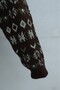 V-Neck Mixed Pattern Buttoned Knitwear Cardigan -Brown - 6