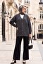 Buttoned Front V-Neck Casual Knitted Cardigan -Smoked - 5