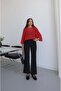 Red Mesh Knitted Blouse - 3