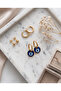 3 Pair Set Women's Gold Earrings - a Quality Steel - Does Not Tarnish - 2