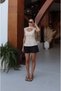 Cream Color High Collar Lace Corset Blouse - 4