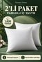 Set of 2 100% Cotton Fabric Zippered Beaded Silicone Fiber Filled Throw Pillow Inner Cushion