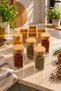 Harman 5-Piece Glass Spice Rack Set with Bamboo Stand