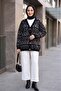 V-Neck Mixed Pattern Buttoned Knitwear Cardigan - Black - 5