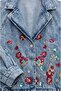 Blue Sequin Floral Embroidered Denim Jacket - 7